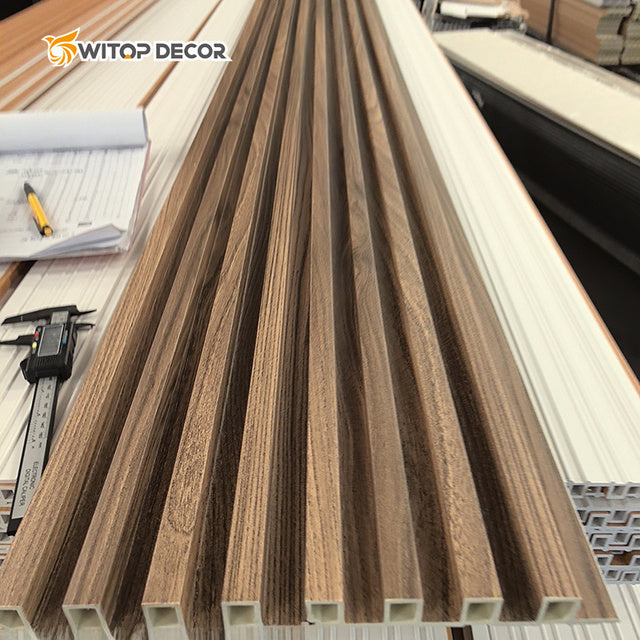 WPC Fluted Wall Panels - Acoustic 3D Slat Wall Paneling (8-Pack)