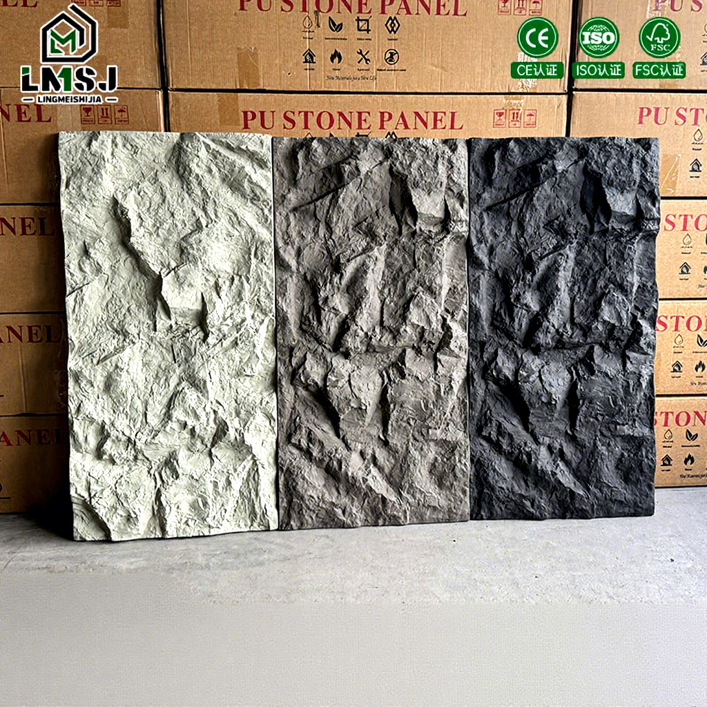 Realistic 3D PU Stone Wall Panel - Faux Rock Veneer